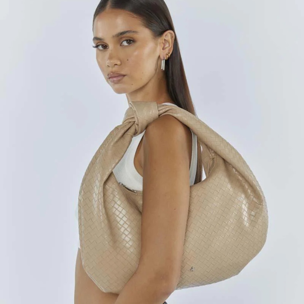 Like New Peta + Jain Evity Nude Embossed Weave Bag